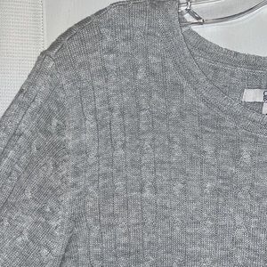 NWT Croft & Barrow XXL grey crew neck, cable knit sweater